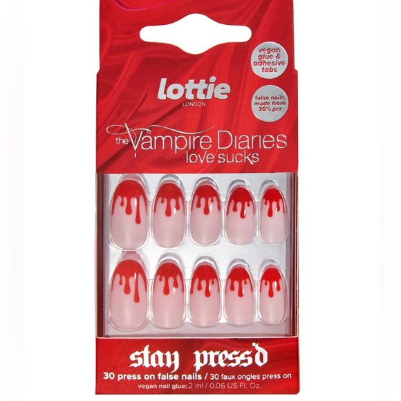 Lottie x The Vampire DiariesPress On Nails, Almond Shape, Drip Drip, 30 nails - Picture 1 of 7